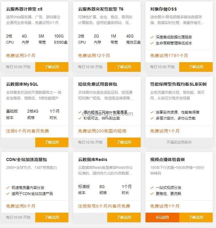个人和企业用户都可享受的云主机免费试用，最长免费12个月